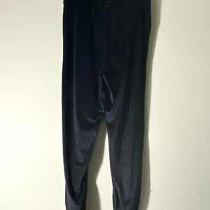 VICTORIAS SECRET WOMENS VELOUR RIBBED LOUNGE PANTS SZ M / L BLACK